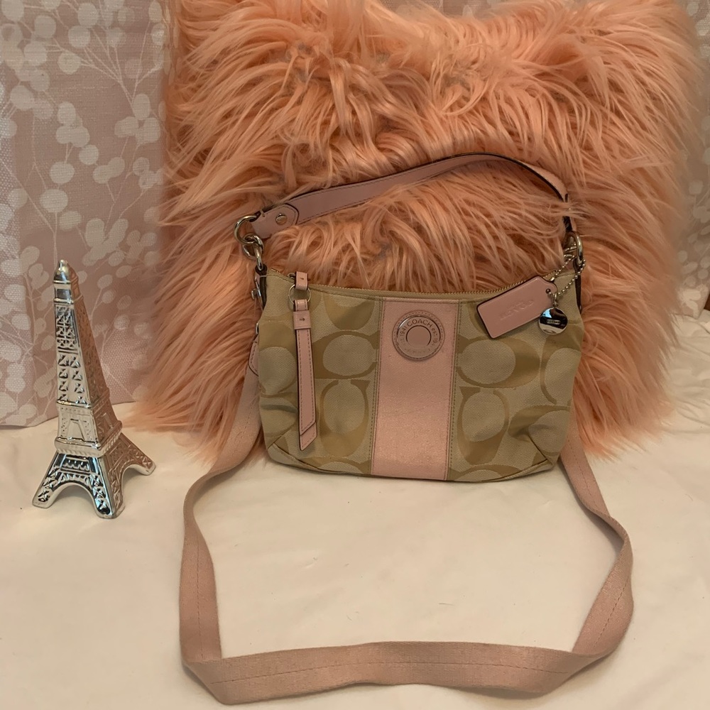 Coach Tan/Pink Shoulder Bag